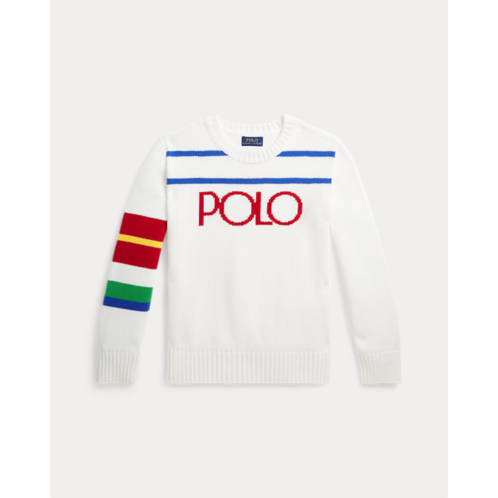 Polo Ralph Lauren Striped Logo Cotton Sweater