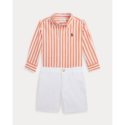 Polo Ralph Lauren Striped Cotton Shirt & Chino Short Set