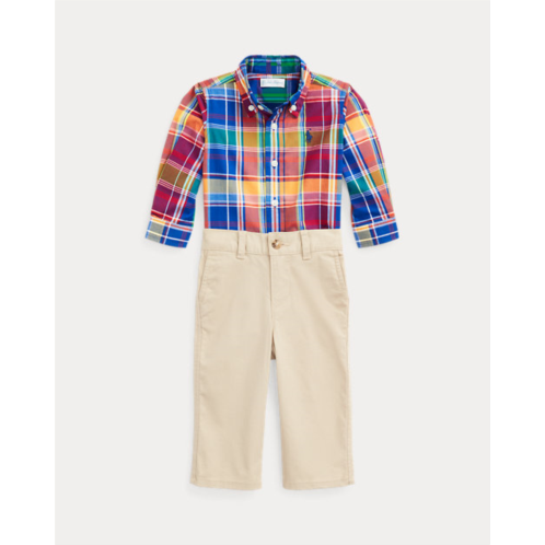 Polo Ralph Lauren Plaid Cotton Shirt & Chino Pant Set