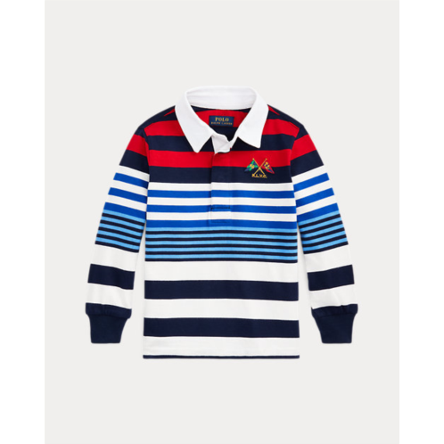 Polo Ralph Lauren Nautical-Flag Striped Cotton Rugby Shirt