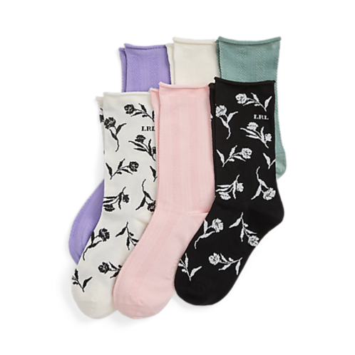 Polo Ralph Lauren Floral Stretch Roll-Top Sock 6-Pack