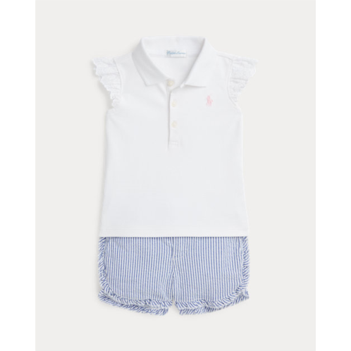 Polo Ralph Lauren Mesh Polo Shirt & Seersucker Short Set