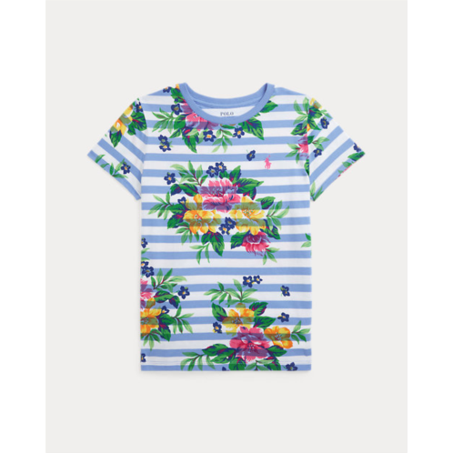 Polo Ralph Lauren Striped Floral Cotton Jersey Tee