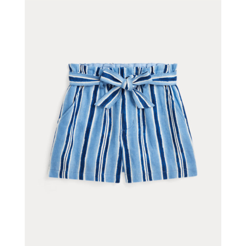 Polo Ralph Lauren Belted Striped Linen Paperbag Short