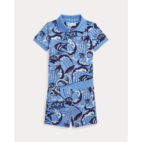 Polo Ralph Lauren Reef-Print Cotton Polo Shirt & Short Set