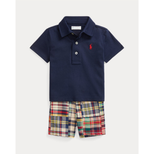 Polo Ralph Lauren Jersey Polo Shirt & Madras Short Set