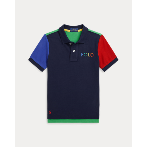 Polo Ralph Lauren Color-Blocked Ombre-Logo Mesh Polo Shirt