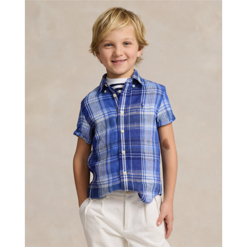 Polo Ralph Lauren Plaid Linen Short-Sleeve Shirt