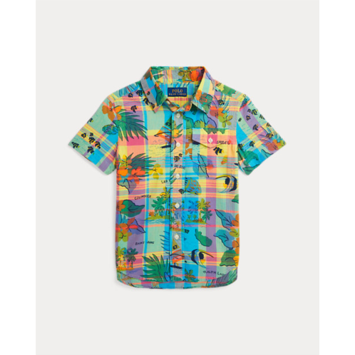 Polo Ralph Lauren Tropical-Print Cotton Madras Shirt