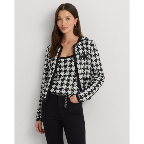 Polo Ralph Lauren Sequined Houndstooth Cropped Jacket