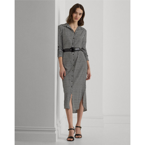 Polo Ralph Lauren Houndstooth Belted Crepe Shirtdress