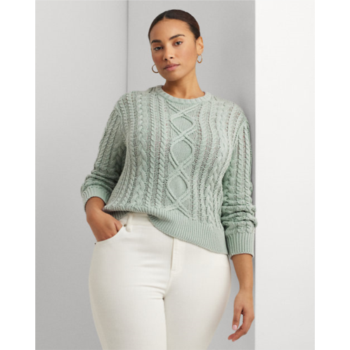 Polo Ralph Lauren Aran-Knit Cotton-Blend Crewneck Sweater