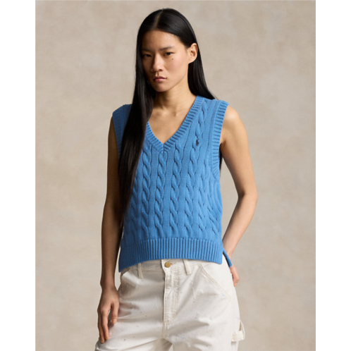 Polo Ralph Lauren Cable-Knit Cotton V-Neck Sweater Vest