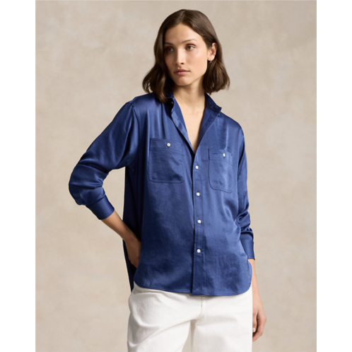 Polo Ralph Lauren Relaxed Fit Crinkled Satin Shirt