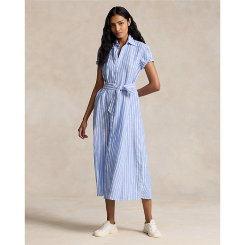 Polo Ralph Lauren Belted Striped Linen Shirtdress
