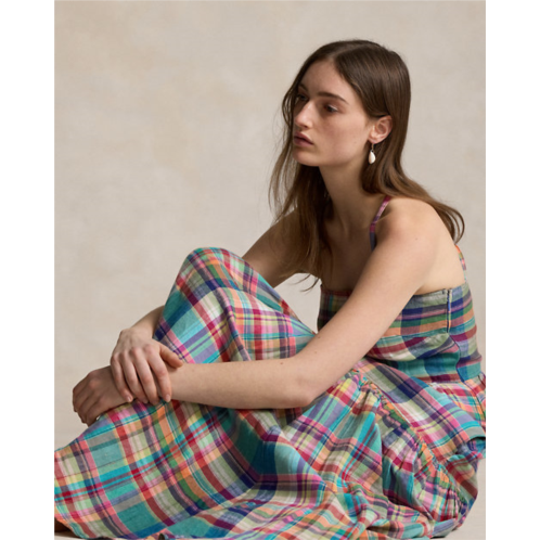 Polo Ralph Lauren Plaid Linen Midi Dress