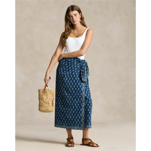 Polo Ralph Lauren Printed Cotton Wrap Skirt