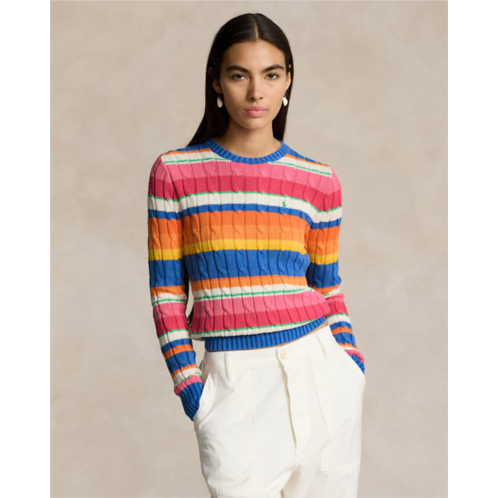 Polo Ralph Lauren Striped Cable Cotton Crewneck Sweater