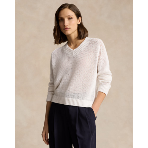 Polo Ralph Lauren Linen-Cotton V-Neck Sweater