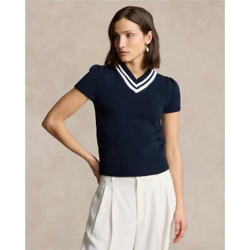 Polo Ralph Lauren Short-Sleeve Cotton Cricket Sweater