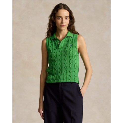 Polo Ralph Lauren Cable-Knit Cropped Polo Shirt
