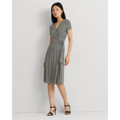 Polo Ralph Lauren Houndstooth Jersey Surplice Dress