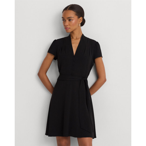 Polo Ralph Lauren Belted Georgette Short-Sleeve Dress