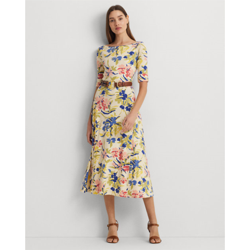 Polo Ralph Lauren Floral Stretch Cotton Midi Dress