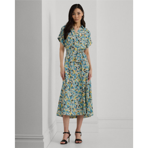 Polo Ralph Lauren Floral Belted Crepe Dress