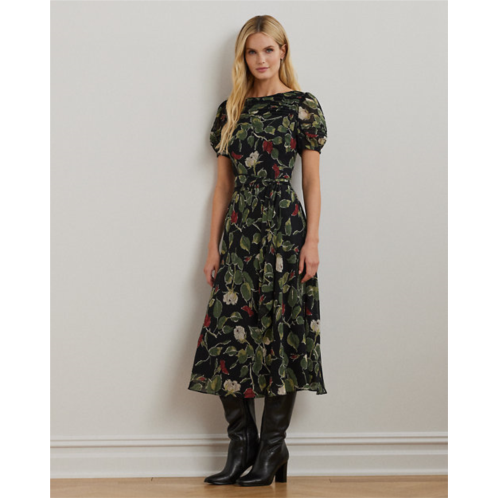 Polo Ralph Lauren Floral Georgette Puff-Sleeve Dress