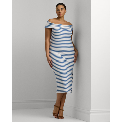 Polo Ralph Lauren Striped Off-the-Shoulder Midi Dress