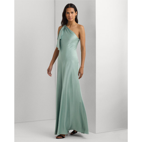 Polo Ralph Lauren Satin Charmeuse One-Shoulder Gown