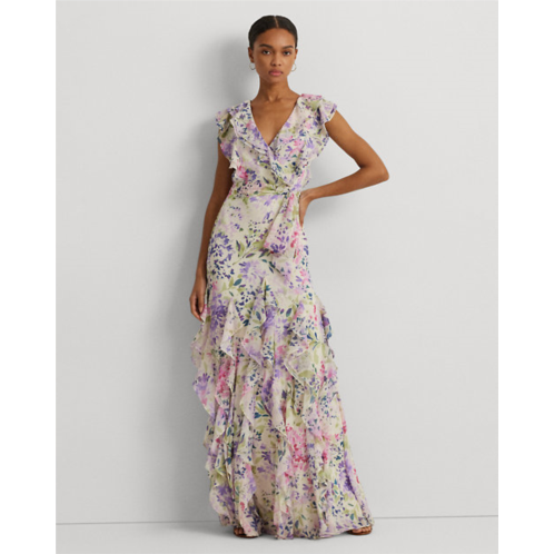 Polo Ralph Lauren Floral Ruffle-Trim Georgette Gown