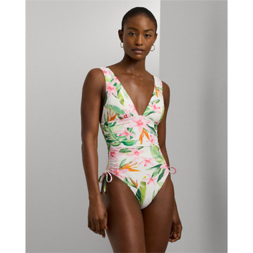Polo Ralph Lauren Floral Shirred V-Neck One-Piece