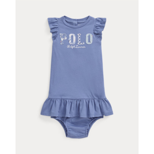 Polo Ralph Lauren Mixed-Logo Cotton Tee Dress & Bloomer