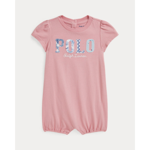 Polo Ralph Lauren Mixed-Logo Cotton Jersey Bubble Shortall