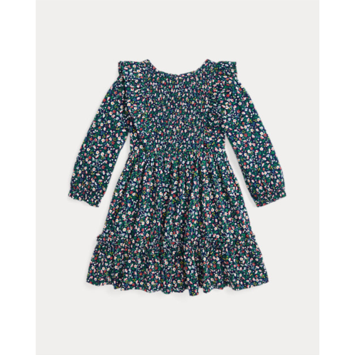 Polo Ralph Lauren Floral Smocked Cotton Jersey Dress