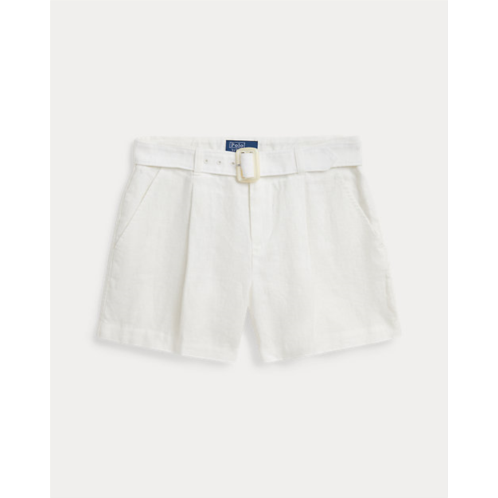Polo Ralph Lauren Belted Pleated Linen Short