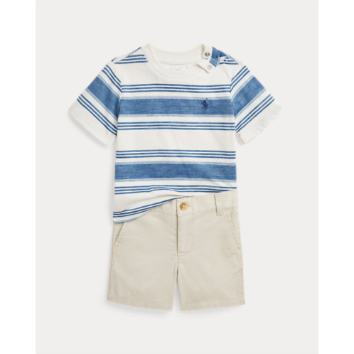 Polo Ralph Lauren Striped Jersey Tee & Chino Short Set