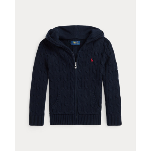 Polo Ralph Lauren Cable Cotton Hooded Full-Zip Sweater