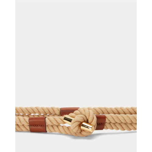 Polo Ralph Lauren Leather-Trim Rope Toggle Skinny Belt