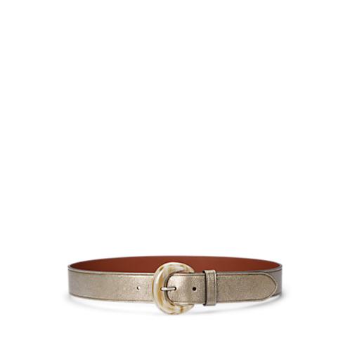 Polo Ralph Lauren Crescent-Buckle Metallic Wide Belt