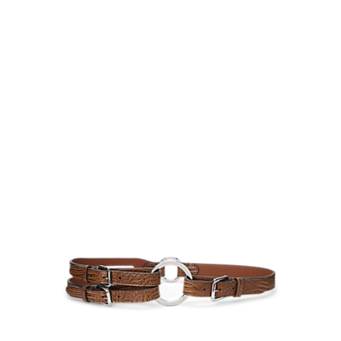Polo Ralph Lauren Tri-Strap O-Ring Lizard-Embossed Belt
