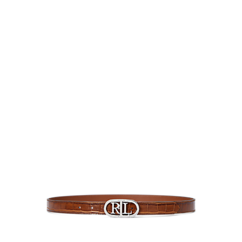 Polo Ralph Lauren Logo Reversible Embossed Skinny Belt