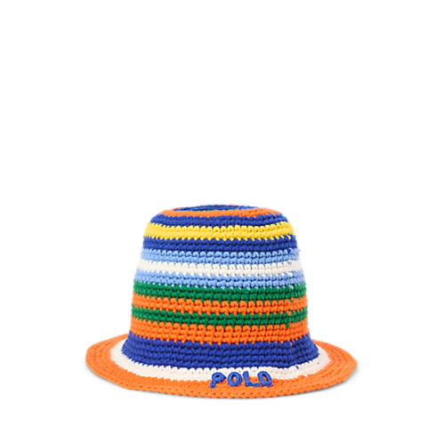 Polo Ralph Lauren Striped Crocheted Bucket Hat