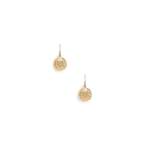 Polo Ralph Lauren Pearl & Logo Charm Drop Earrings