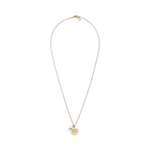 Polo Ralph Lauren Gold-Tone Pearl & Logo Pendant Necklace
