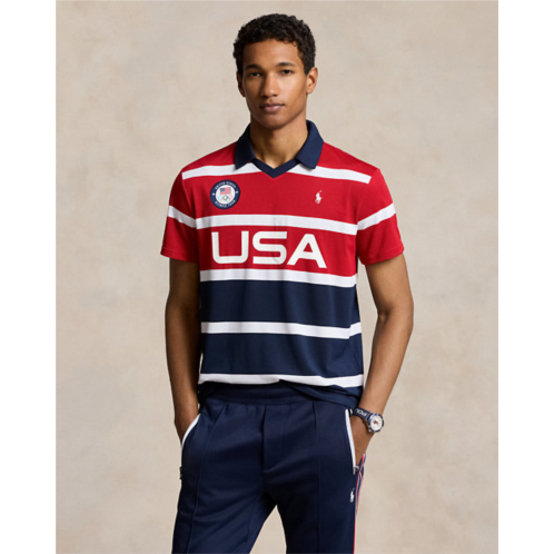 Polo Ralph Lauren Team USA Striped Stretch Mesh Polo Shirt