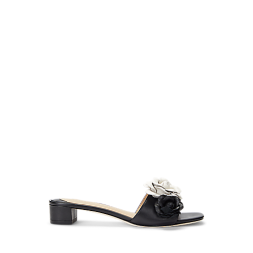 Polo Ralph Lauren Fay Floral-Trim Nappa Leather Sandal