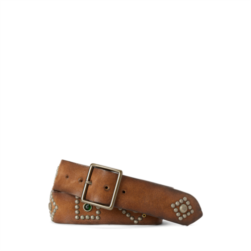 Polo Ralph Lauren Studded Roughout Leather Belt